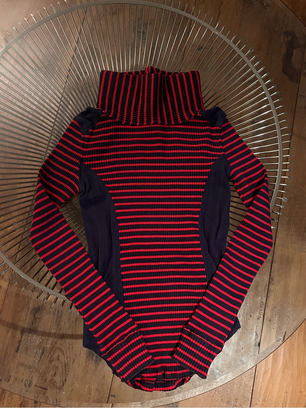 We The Free Red and Navy Striped Turtleneck